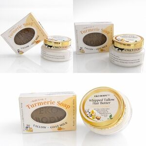 Turmeric Soap and Whipped Tallow Hair Butter Set